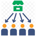 Division Of Labor Operator Businessman Customer Turnover Offering Retail Sale Distribution Icon