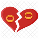 Divorced Separation Heart Break Icon