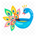 Diwali Peacock Peacock Pot Diwali Decor Icon
