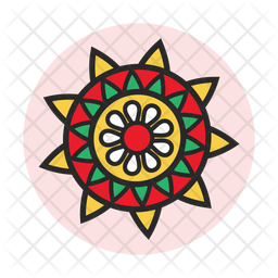 Diwali rangoli Icon - Download in Colored Outline Style