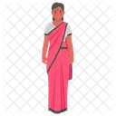 Diwali Woman Dress Woman Dress Sari Icon