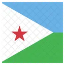 Djibuti Bandeira Ícone