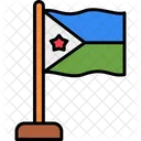 Djibouti Pais Bandeira Ícone