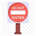 Do Not Enter Road Post Traffic Board Icon