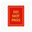 Do Not Pass Signboard Direction Icon