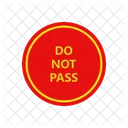 Do Not Pass Signboard Direction Icon