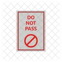 Do Not Pass Signboard Direction Icon