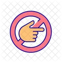 Do Not Touch Prohibited Sign Pointing Hand Icon