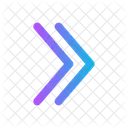 Doble Flecha Alternativa Hacia La Derecha Icono