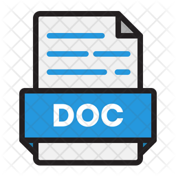 Doc File Icon - Download in Colored Outline Style