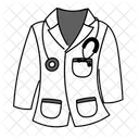 Black Monochrome Doctor Coat With Stethoscope Illustration Doctor Coat With Stethoscope Doctor Symbol