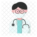 Doctor Man With Face Mask  Icon