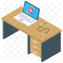 Doctor Table Reception Front Desk Icon