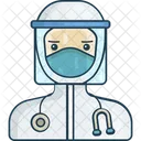 Doctor wearing hazmat suit  Icon