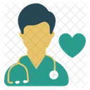 Doctor With Green Heart  Icon