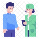 Doctor with Patient  Symbol