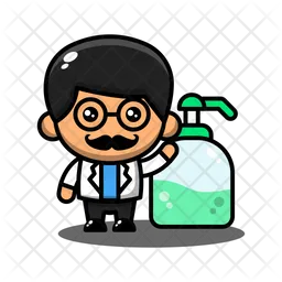 Doctor With Sanitizer  Icon