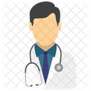 Doctor with stethoscope  Icon