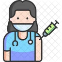 Vacunación doctora  Icono