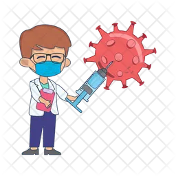 Doctor,virus hiv with injection  Icon