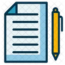 Document Icon With Pens Icon