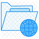 Document Folder Globe Icon