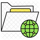 Document Folder Globe Icon