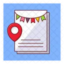 Document Bunting Location Icon