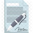 Document avec signature  Icône