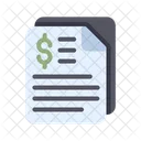 Document file dollar coin  Icon