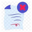 Document Rejected Legal Icon