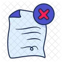 Document Rejected Legal Icon