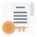 Document Key Log Cryptocurrency Icon