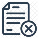 Document Rejected Document Disapproval Content Denial Icon