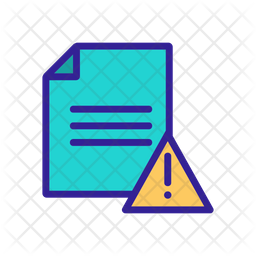 Document Warning Icon - Download in Colored Outline Style