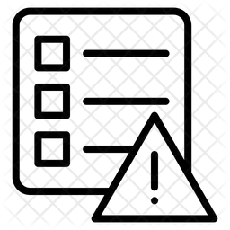 Document with dangerous in triangle button  Icon