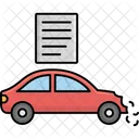 Documento De Seguro De Vehiculo Automovil Averia Icono