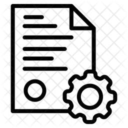Documento en papel con configuración  Icono