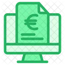 Monitor Documento Euro Documento Financiero Icono