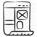 Documento Wireframe Papel Dobrado Documento Dobrado Ícone