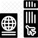 Voo Passaporte Bilhete Ícone