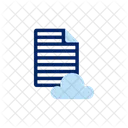 Documentos o notas con las esquinas dobladas subidos a la nube  Icono