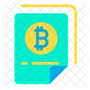 Bitcoin Document Paper Bitcoin Certificate Icon