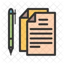 Documents And Pen  Icon