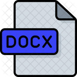 Docx File Icon - Download in Colored Outline Style