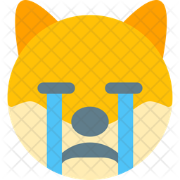 Dog Crying Emoji Icon - Download in Flat Style