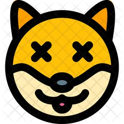 Dog Death Eyes Emoji Icon