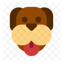Tongue Dog Head Simple Icon