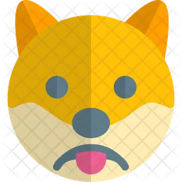 Dog Frowning Emoji Icon