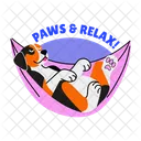 Dog Hammock Resting Relaxing Icon